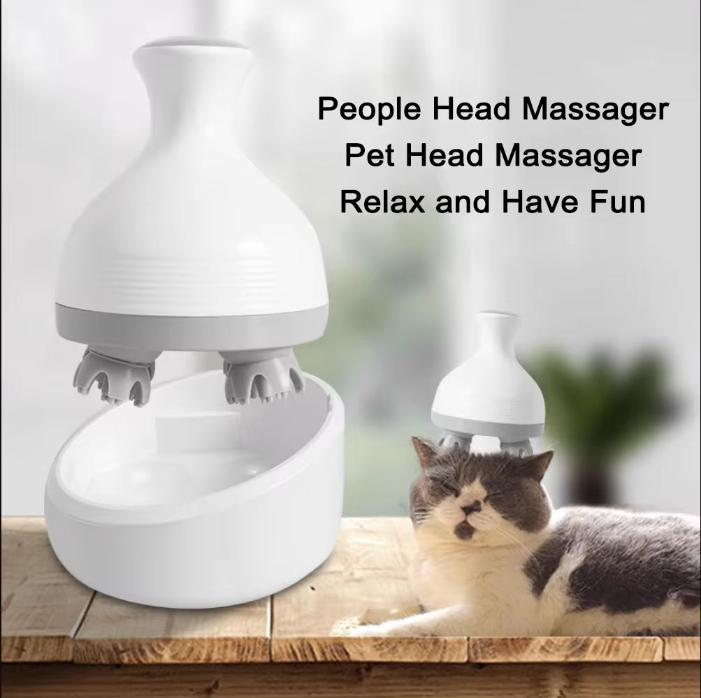 Pet Cat Dog Massager Vibrating Head Body Deep Massage Rechargeable